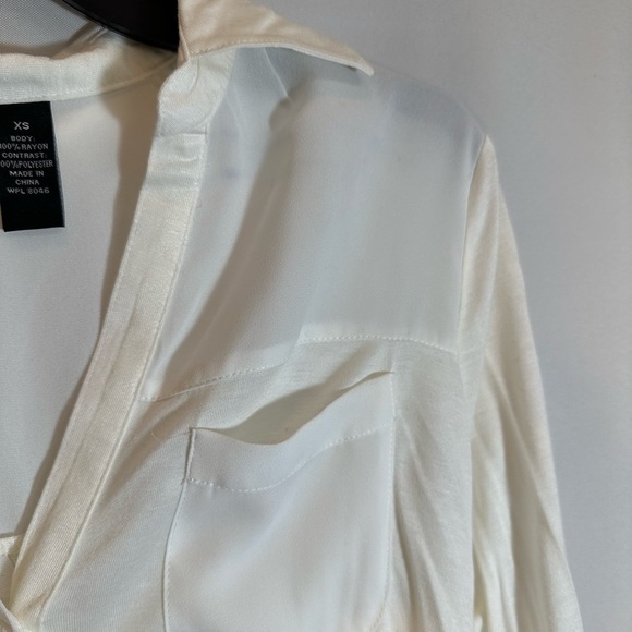 INC International Concepts Womens Size XS Roll Up Tap Long Sleeve Blouse Shirt - Picture 3 of 14